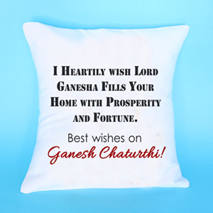 Best Wishes on Ganesh Chaturthi Printed Cushion