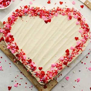 Blooming Love Vanilla Heart Shape Cake