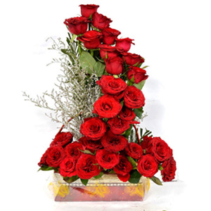 Blushing Roses Basket