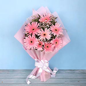 Bouquet of Pink Gerberas for Valentines Day