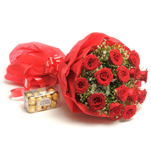 Cheerful Roses with Ferrero Rocher