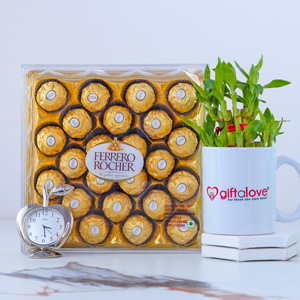 Chocolates with Lucky Bamboo Plant Corporate Diwali Gift