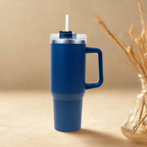 Christmas Blue Tumbler with Spill-Proof Lid in koderma