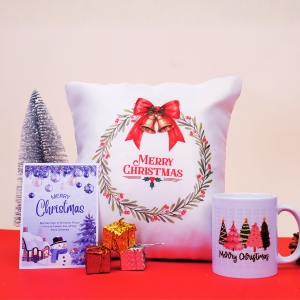 Christmas Printed Mug And Cushion Combo - Christmas Best Sellers
