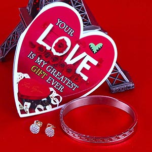 Combo of Earrings and Bracelet Valentine Gift