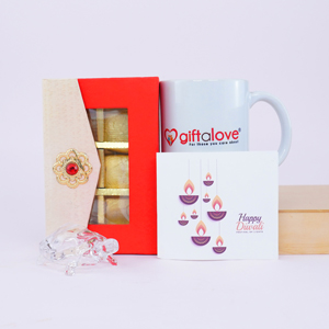 Crystal Turtle with Personalised Mug Corporate Gift for Diwali