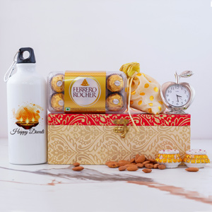Customizable Bottle with Diyas Corporate Diwali Gift