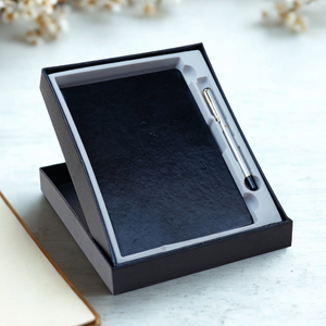 Executive Navy Blue Journal with Metal Pen