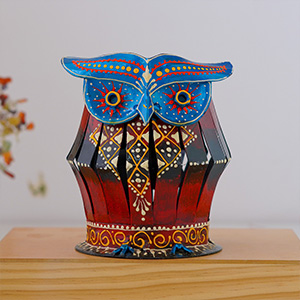 Fancy Owl Metal Lamp for Home Decor