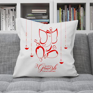 Ganesh Chaturthi Printed Cushion