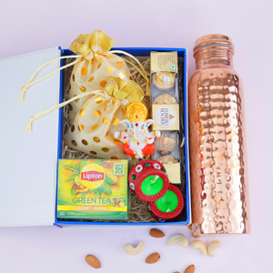 Ganesha Idol with Copper Bottle Corporate Gift Combo