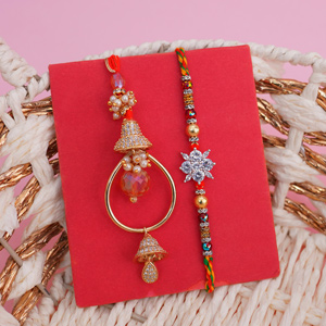 Gleaming Rakhi Set for Bhaiya Bhabhi