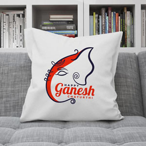Happy Ganesh Chaturthi Printed Wish Cushion