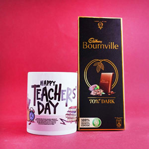 Happy Teachers Day Printed Mug with cadbury bournville 
