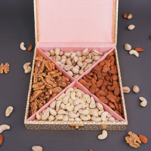 Healthy Dry Fruits with Golden Designer Box