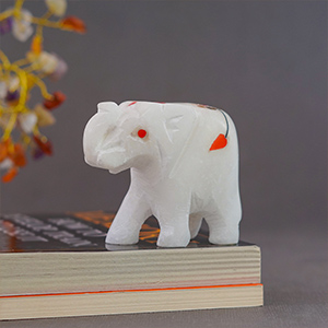 Marble Baby Elephant for Home Decor - Diwali Aroma Gifts