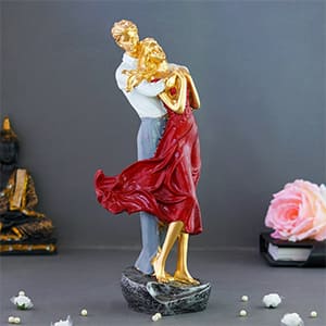 Pretty Couple Hugging Showpiece for Valentines Day - Valentine Gifts for Her