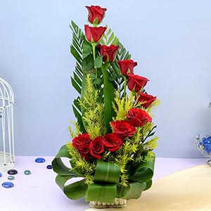 Red Roses Basket