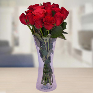 Regal Roses Glass Vase Arrangement