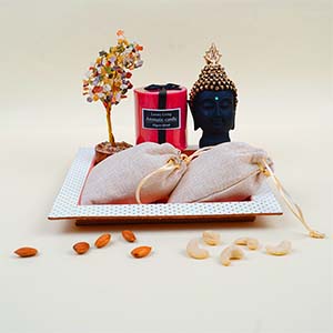 Spiritual and Nutritious Gift Hamper with Wooden Tray