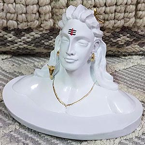 Stunning White Adiyogi Idol for Home Decor