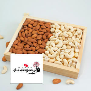 Tasty Almonds N Cashews in Wooden Tray 