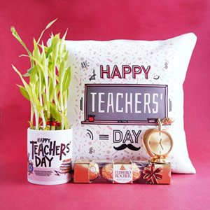 Teachers day Mug with Cushion and Plant Hamper