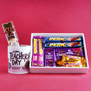 Teachers Day Wish Printed Mug with Chocolates Hamper