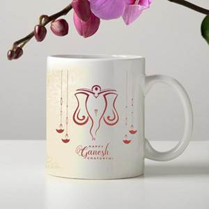 White Ganesh Chaturthi Mug