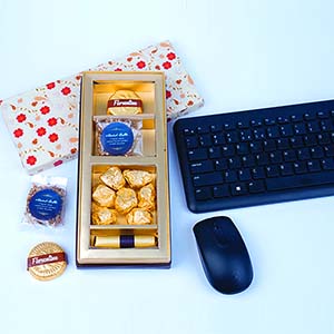 Wireless Keyboard and Mouse with Chocolate Gift Set