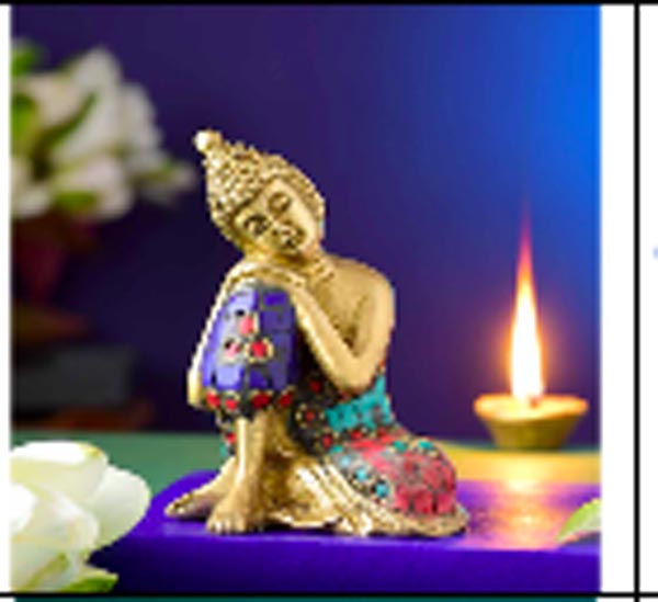 Send The Resting Buddha Brass Idol Online