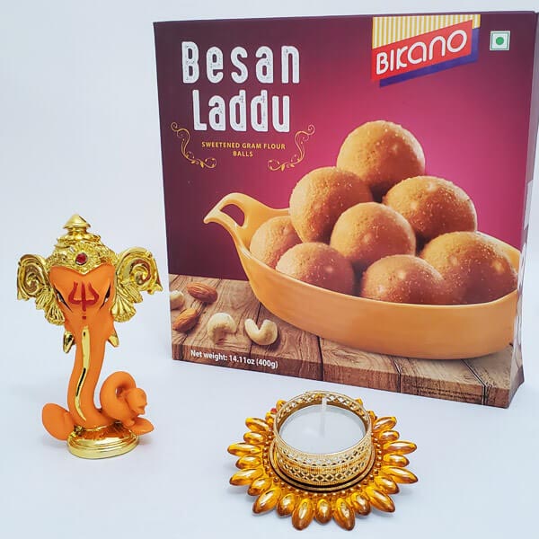 Send Long Ganesha & Besan Laddoo Online
