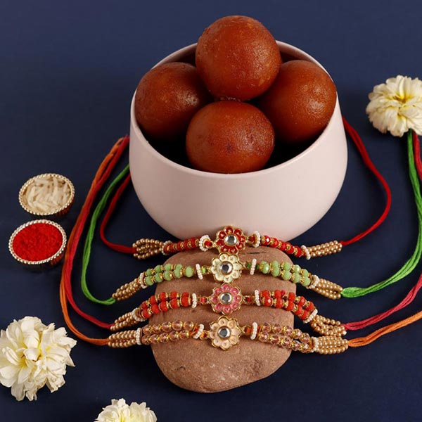 Send Sneh Meenakari Rakhi Set & Gulab Jamun Online