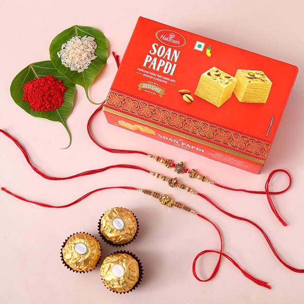 Send Sneh Feng Shui Rakhis With Soan Papdi & Ferrero Rocher Online
