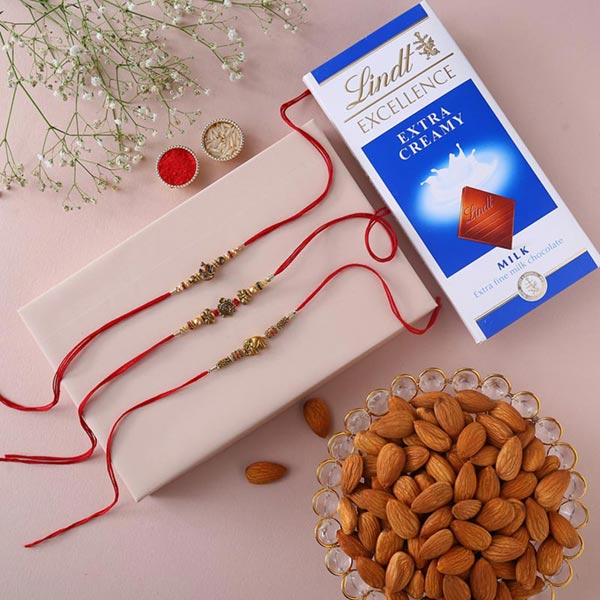 Send Sneh Feng Shui Rakhis With Lindt Chocolates & Almonds Online