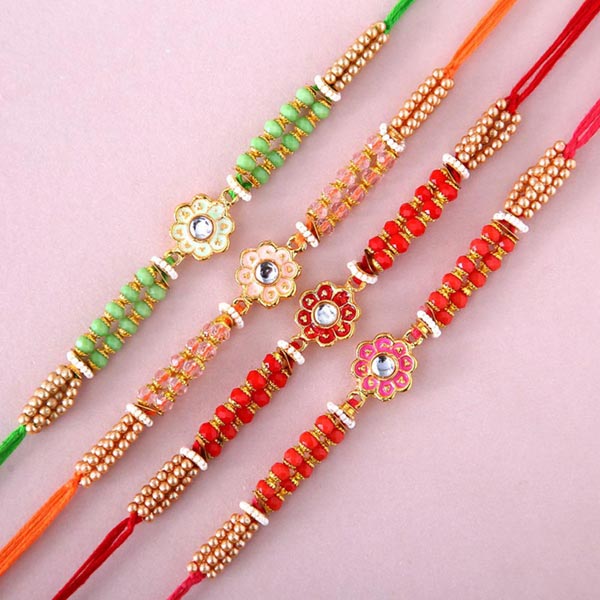 Send Sneh Meenakari Rakhi Set Of 4 to Qatar Online