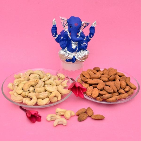 Send Blue Ganesha and Dry Fruits Combo Online