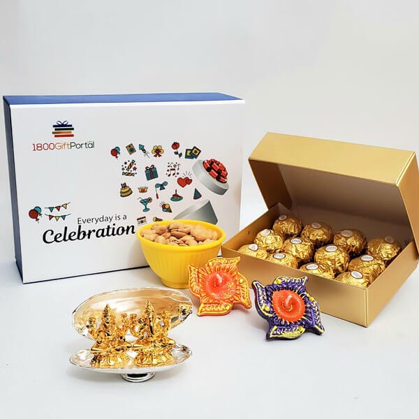 Send Diwali Blessings with Sea Shell Laxmi Ganesha Online