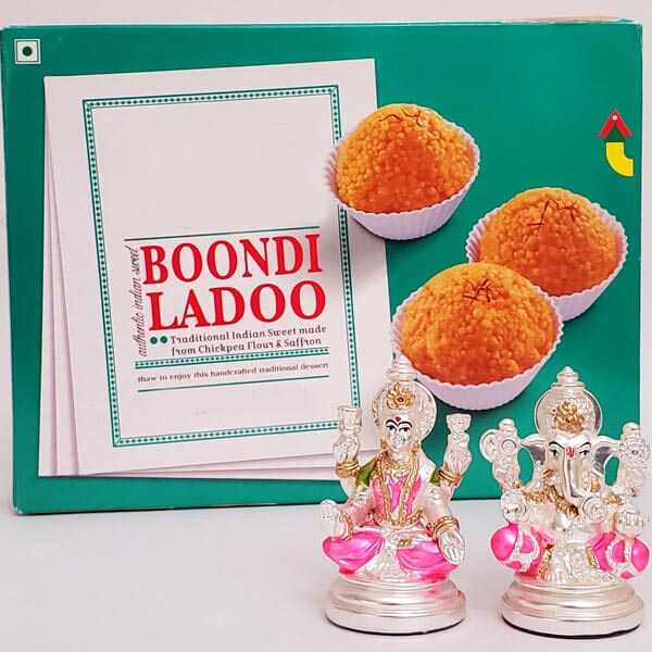 Send Shining Laxmi Ganesha with Boondi Online