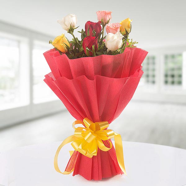 Send Beautiful Mixed Roses Bunch Online