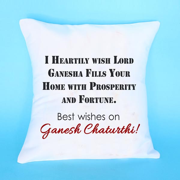 Send Best Wishes on Ganesh Chaturthi Printed Cushion Online