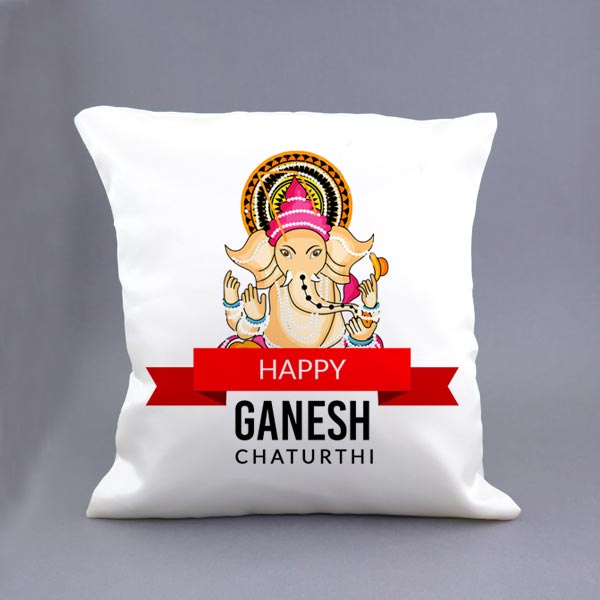Send Colorful Happy Ganesh Chaturthi Cushion Online