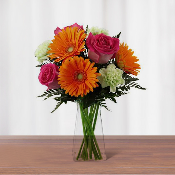 Send Enigmatic Mixed Flowers Vase Online