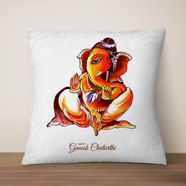 Send Eye Catching Ganesha Cushion Online